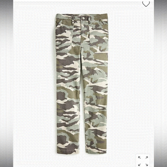 J Crew Straight-leg crop pant in camo soft sateen size 30 - Picture 1 of 13